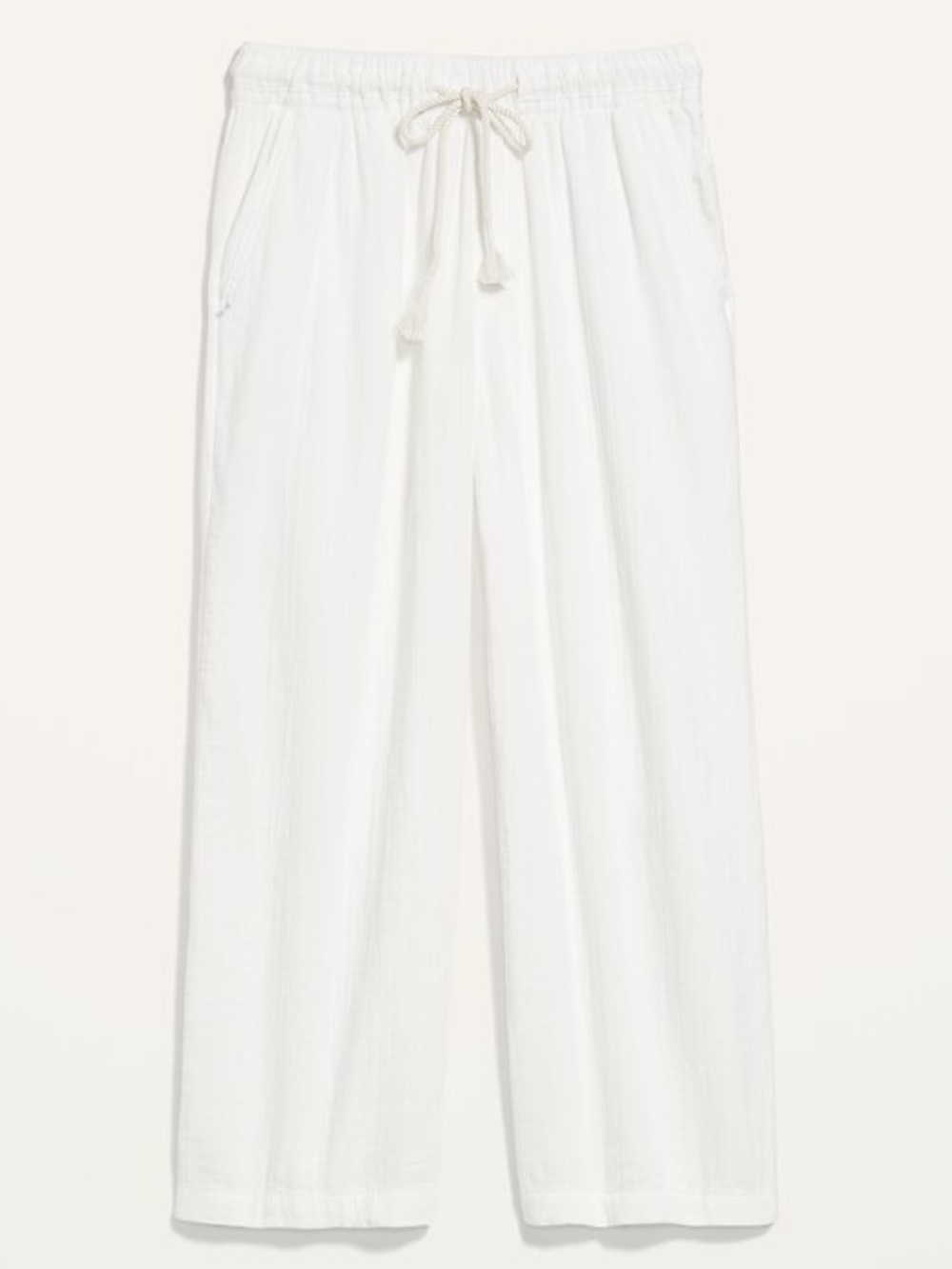 Old Navy White High-Waisted Textured Soft Pants Size Small
